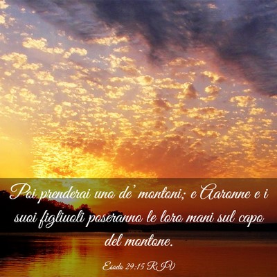 Picture 03 - Esodo 29:15 RIV - Poi prenderai uno de’ montoni; e Aaronne e i - Bible Verse Picture