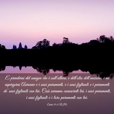 Picture 03 - Esodo 29:21 RIV - E prenderai del sangue che è sull’altare, e - Bible Verse Picture