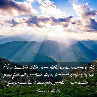 Picture 03 - Esodo 29:34 RIV - E se rimarrà della carne della consacrazione o - Bible Verse Picture