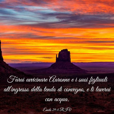 Picture 03 - Esodo 29:4 RIV - Farai avvicinare Aaronne e i suoi figliuoli - Bible Verse Picture