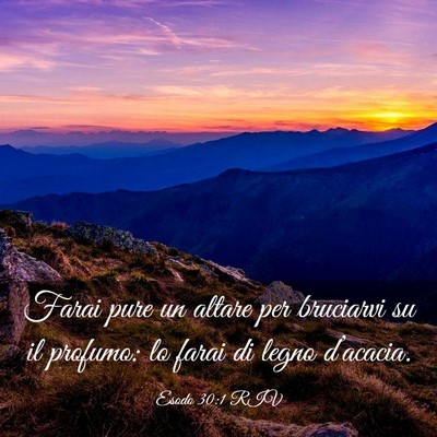 Picture 03 - Esodo 30:1 RIV - Farai pure un altare per bruciarvi su il profumo: - Bible Verse Picture