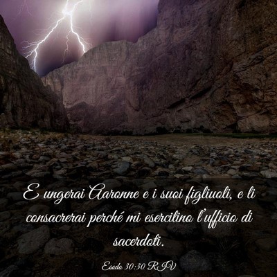 Picture 03 - Esodo 30:30 RIV - E ungerai Aaronne e i suoi figliuoli, e li - Bible Verse Picture