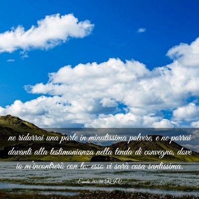 Picture 03 - Esodo 30:36 RIV - ne ridurrai una parte in minutissima polvere, e - Bible Verse Picture