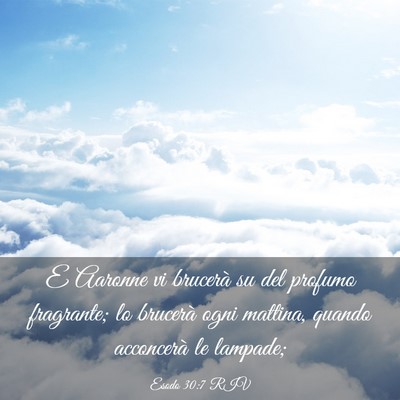 Picture 03 - Esodo 30:7 RIV - E Aaronne vi brucerà su del profumo fragrante; - Bible Verse Picture