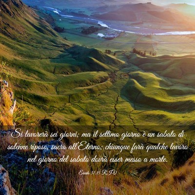 Picture 03 - Esodo 31:15 RIV - Si lavorerà sei giorni; ma il settimo giorno è - Bible Verse Picture