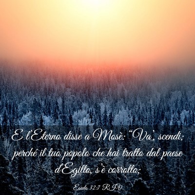 Picture 03 - Esodo 32:7 RIV - E l’Eterno disse a Mosè: “Va’, scendi; - Bible Verse Picture