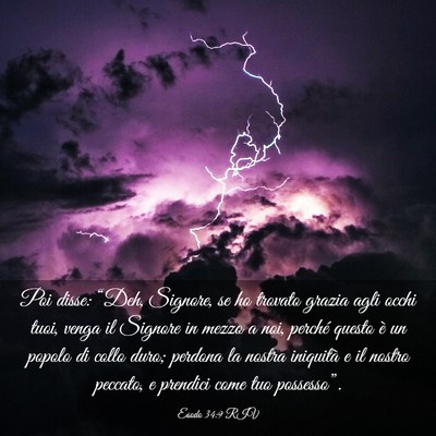 Picture 03 - Esodo 34:9 RIV - Poi disse: “Deh, Signore, se ho trovato grazia - Bible Verse Picture