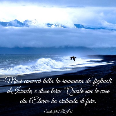 Picture 03 - Esodo 35:1 RIV - Mosè convocò tutta la raunanza de’ figliuoli - Bible Verse Picture