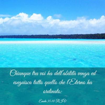 Picture 03 - Esodo 35:10 RIV - Chiunque tra voi ha dell’abilità venga ed - Bible Verse Picture