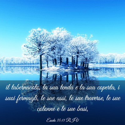 Picture 03 - Esodo 35:11 RIV - il tabernacolo, la sua tenda e la sua coperta, i - Bible Verse Picture