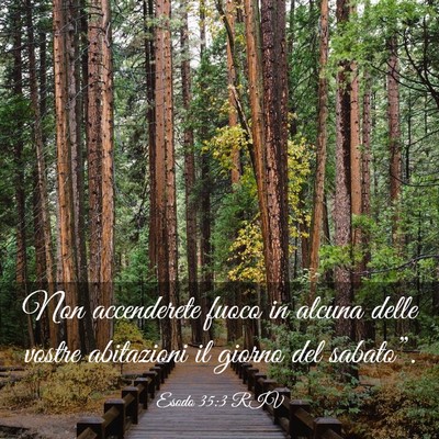 Picture 03 - Esodo 35:3 RIV - Non accenderete fuoco in alcuna delle vostre - Bible Verse Picture