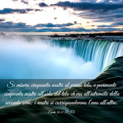Picture 03 - Esodo 36:12 RIV - Si misero cinquanta nastri al primo telo, e - Bible Verse Picture