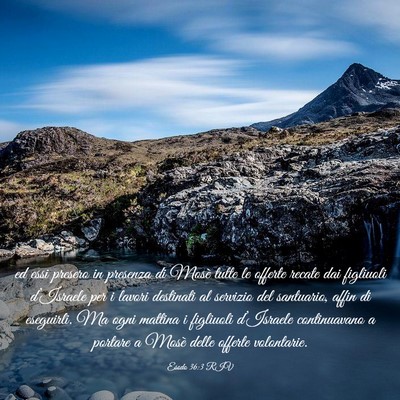 Picture 03 - Esodo 36:3 RIV - ed essi presero in presenza di Mosè tutte le - Bible Verse Picture