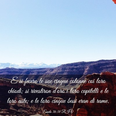 Picture 03 - Esodo 36:38 RIV - E si fecero le sue cinque colonne coi loro - Bible Verse Picture