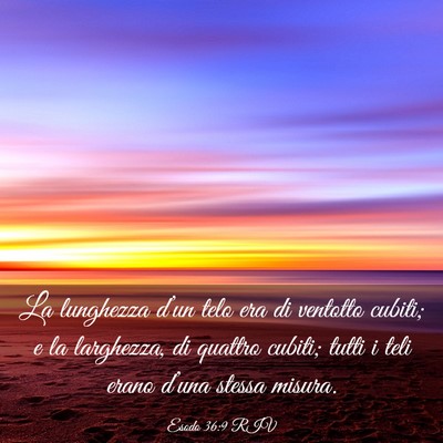 Picture 03 - Esodo 36:9 RIV - La lunghezza d’un telo era di ventotto cubiti; - Bible Verse Picture