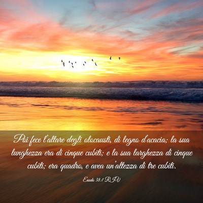 Picture 03 - Esodo 38:1 RIV - Poi fece l’altare degli olocausti, di legno - Bible Verse Picture