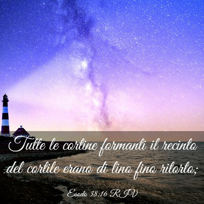 Picture 03 - Esodo 38:16 RIV - Tutte le cortine formanti il recinto del cortile - Bible Verse Picture