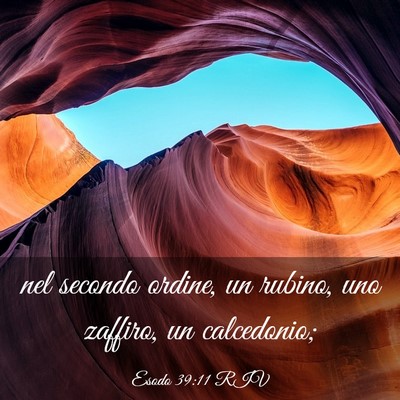 Picture 03 - Esodo 39:11 RIV - nel secondo ordine, un rubino, uno zaffiro, un - Bible Verse Picture