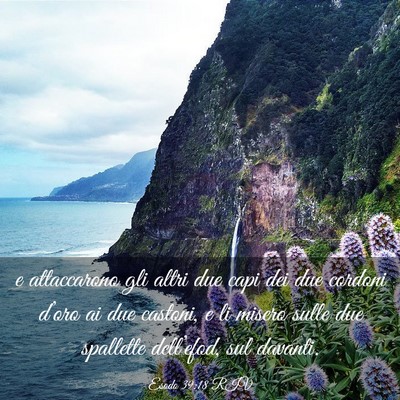 Picture 03 - Esodo 39:18 RIV - e attaccarono gli altri due capi dei due cordoni - Bible Verse Picture
