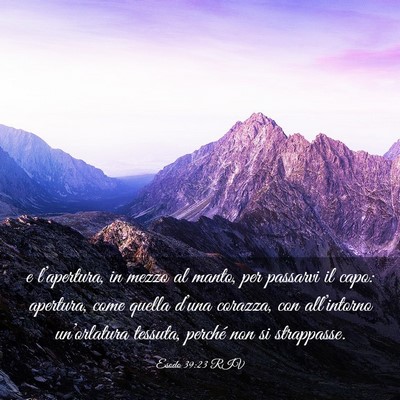 Picture 03 - Esodo 39:23 RIV - e l’apertura, in mezzo al manto, per passarvi - Bible Verse Picture