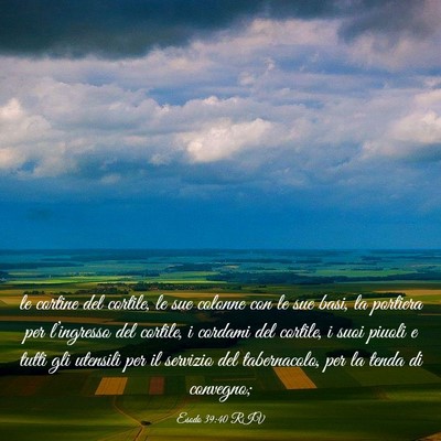 Picture 03 - Esodo 39:40 RIV - le cortine del cortile, le sue colonne con le sue - Bible Verse Picture