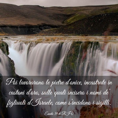 Picture 03 - Esodo 39:6 RIV - Poi lavorarono le pietre d’onice, incastrate in - Bible Verse Picture