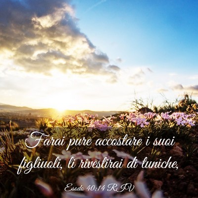 Picture 03 - Esodo 40:14 RIV - Farai pure accostare i suoi figliuoli, li - Bible Verse Picture