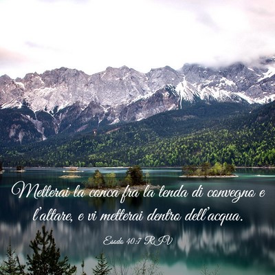 Picture 03 - Esodo 40:7 RIV - Metterai la conca fra la tenda di convegno e - Bible Verse Picture