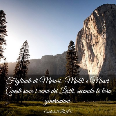 Picture 03 - Esodo 6:19 RIV - Figliuoli di Merari: Mahli e Musci. Questi sono i - Bible Verse Picture