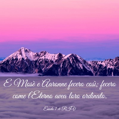 Picture 03 - Esodo 7:6 RIV - E Mosè e Aaronne fecero così; fecero come - Bible Verse Picture