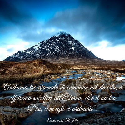Picture 03 - Esodo 8:27 RIV - Andremo tre giornate di cammino nel deserto, e - Bible Verse Picture