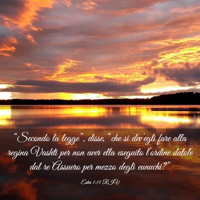 Picture 03 - Ester 1:15 RIV - “Secondo la legge”, disse, “che si - Bible Verse Picture