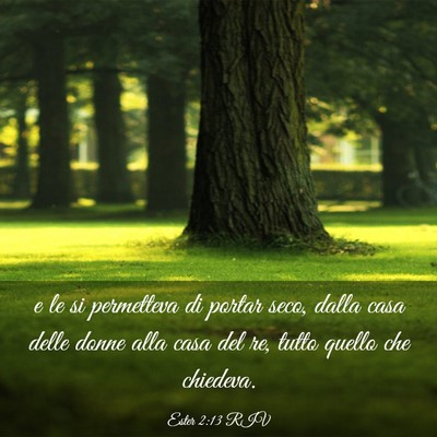 Picture 03 - Ester 2:13 RIV - e le si permetteva di portar seco, dalla casa - Bible Verse Picture