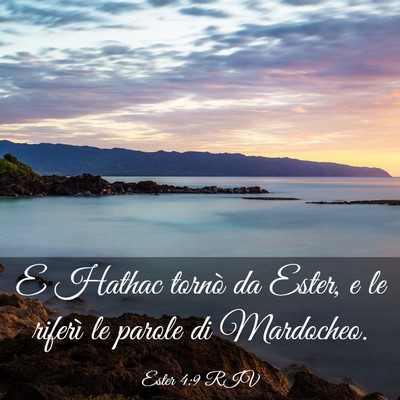 Picture 03 - Ester 4:9 RIV - E Hathac tornò da Ester, e le riferì le parole - Bible Verse Picture