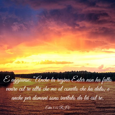 Picture 03 - Ester 5:12 RIV - E aggiunse: “Anche la regina Ester non ha fatto - Bible Verse Picture