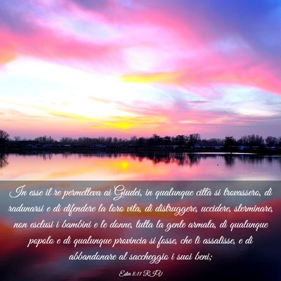 Picture 03 - Ester 8:11 RIV - In esse il re permetteva ai Giudei, in qualunque - Bible Verse Picture