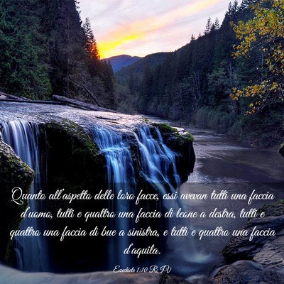 Picture 03 - Ezechiele 1:10 RIV - Quanto all’aspetto delle loro facce, essi - Bible Verse Picture