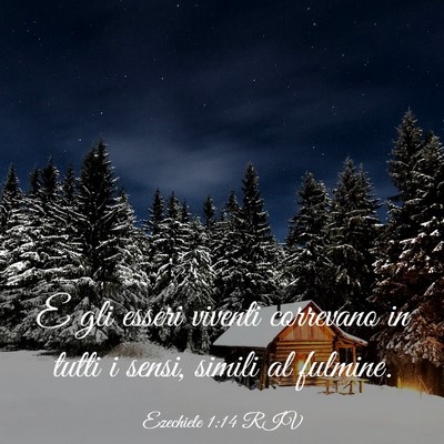 Picture 03 - Ezechiele 1:14 RIV - E gli esseri viventi correvano in tutti i sensi, - Bible Verse Picture