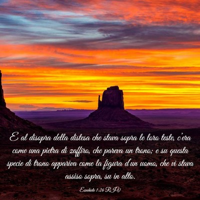Picture 03 - Ezechiele 1:26 RIV - E al disopra della distesa che stava sopra le - Bible Verse Picture