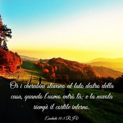 Picture 03 - Ezechiele 10:3 RIV - Or i cherubini stavano al lato destro della casa, - Bible Verse Picture