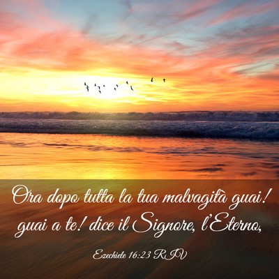 Picture 03 - Ezechiele 16:23 RIV - Ora dopo tutta la tua malvagità guai! guai a te! - Bible Verse Picture