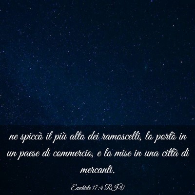 Picture 03 - Ezechiele 17:4 RIV - ne spiccò il più alto dei ramoscelli, lo portò - Bible Verse Picture