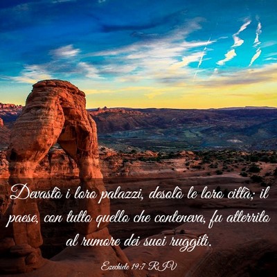 Picture 03 - Ezechiele 19:7 RIV - Devastò i loro palazzi, desolò le loro città; - Bible Verse Picture