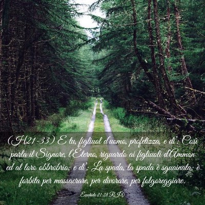 Picture 03 - Ezechiele 21:28 RIV - (H21-33) E tu, figliuol d’uomo, profetizza, e - Bible Verse Picture