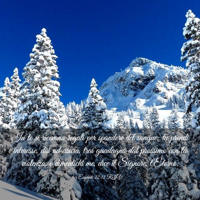 Picture 03 - Ezechiele 22:12 RIV - In te si ricevono regali per spandere del sangue; - Bible Verse Picture