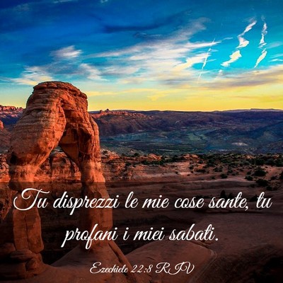 Picture 03 - Ezechiele 22:8 RIV - Tu disprezzi le mie cose sante, tu profani i miei - Bible Verse Picture