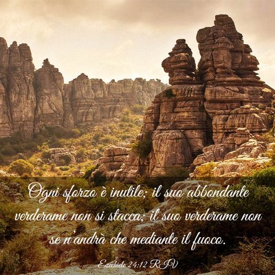 Picture 03 - Ezechiele 24:12 RIV - Ogni sforzo è inutile; il suo abbondante - Bible Verse Picture