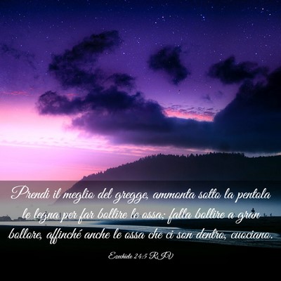 Picture 03 - Ezechiele 24:5 RIV - Prendi il meglio del gregge, ammonta sotto la - Bible Verse Picture