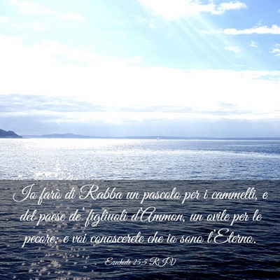 Picture 03 - Ezechiele 25:5 RIV - Io farò di Rabba un pascolo per i cammelli, e - Bible Verse Picture