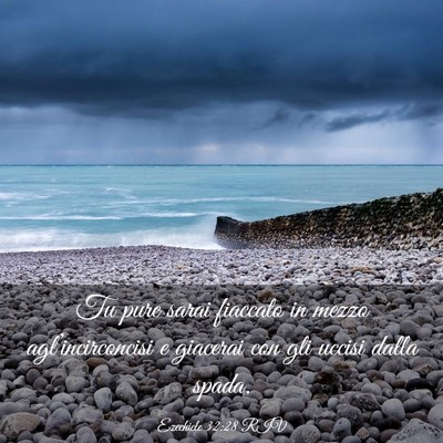 Picture 03 - Ezechiele 32:28 RIV - Tu pure sarai fiaccato in mezzo - Bible Verse Picture